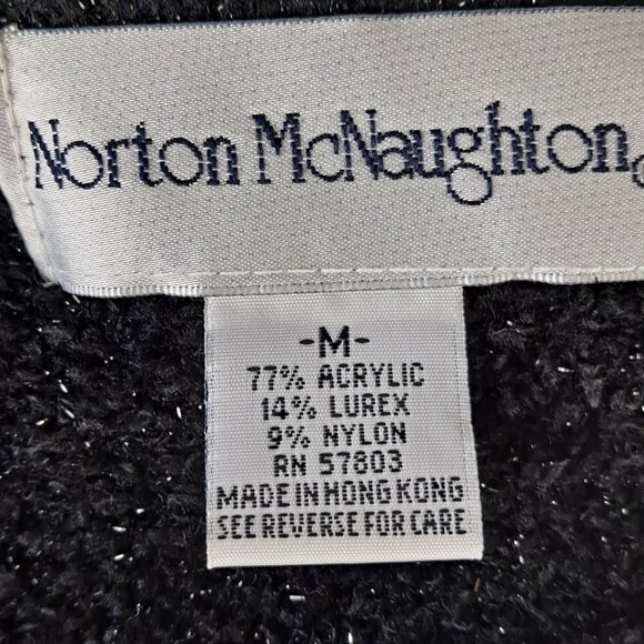 Norton McNaughton Size Medium Black Sparkle Sweater Long Sleeve EUC - Picture 6 of 8